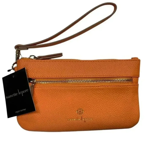 NWT NANETTE LEPORE Mollie Top Zip Tech Wristlet/organizer Apricot - Picture 7 of 14